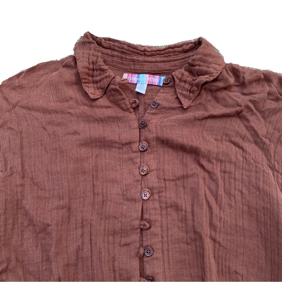 Urban Outfitters Brown Button Down Shirt XS - Picture 2 of 5